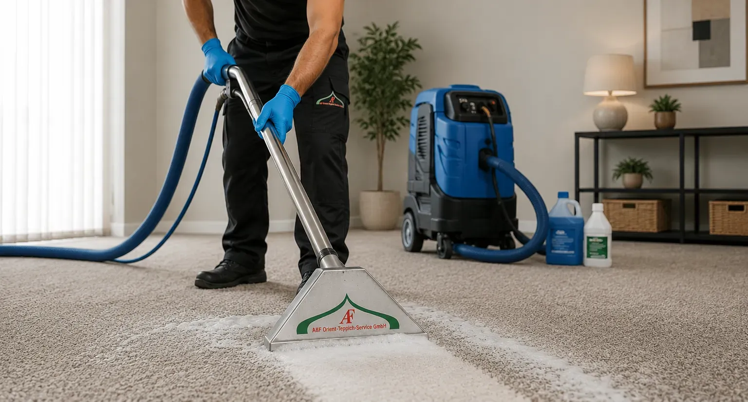 Professionelle Teppichbodenreinigung für Büros, Hotels und Gewerbeflächen